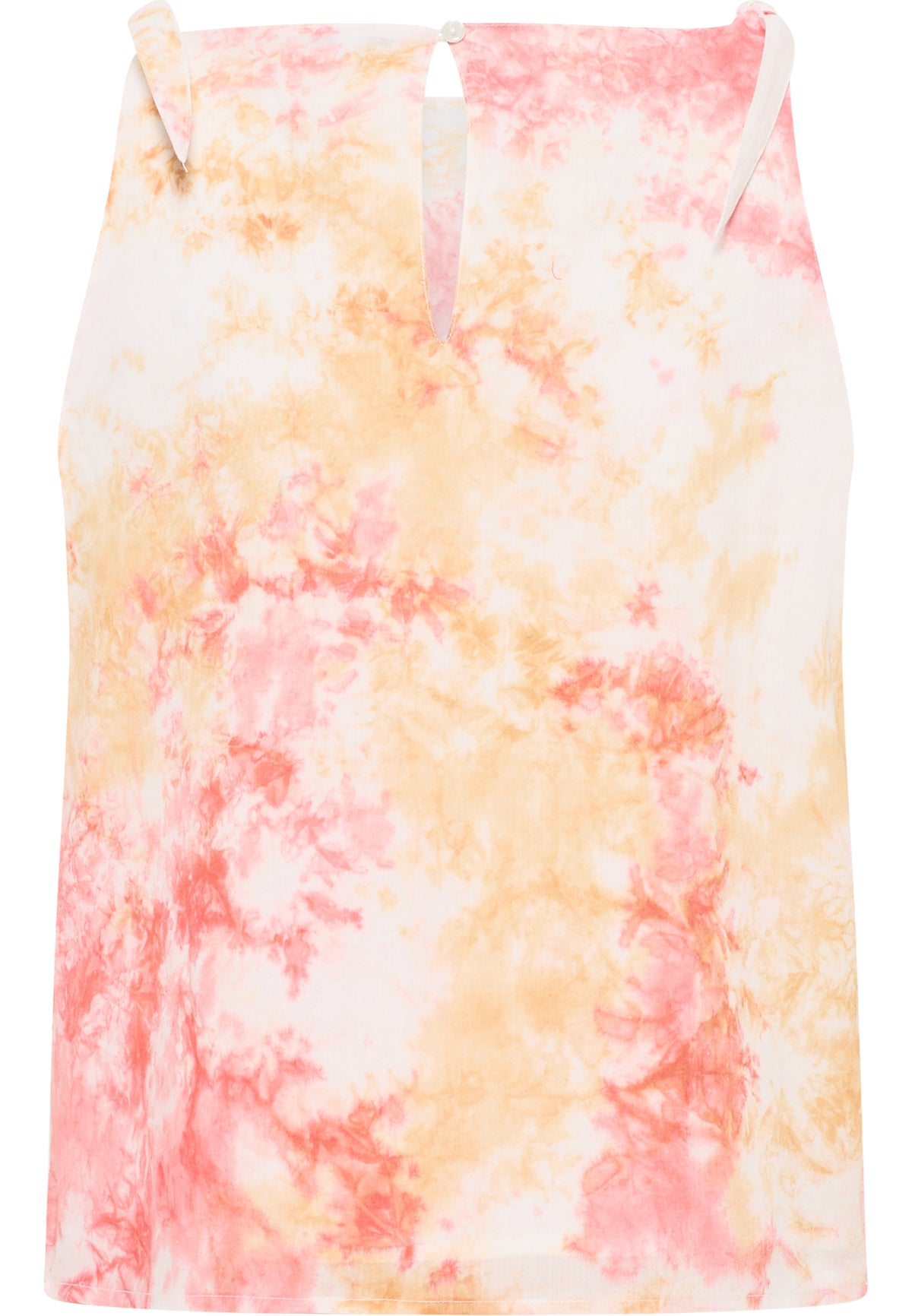Tricou Evi Bow multicolor, spate, decupaj cheiță cu nasture, bretele înnodate la umeri
