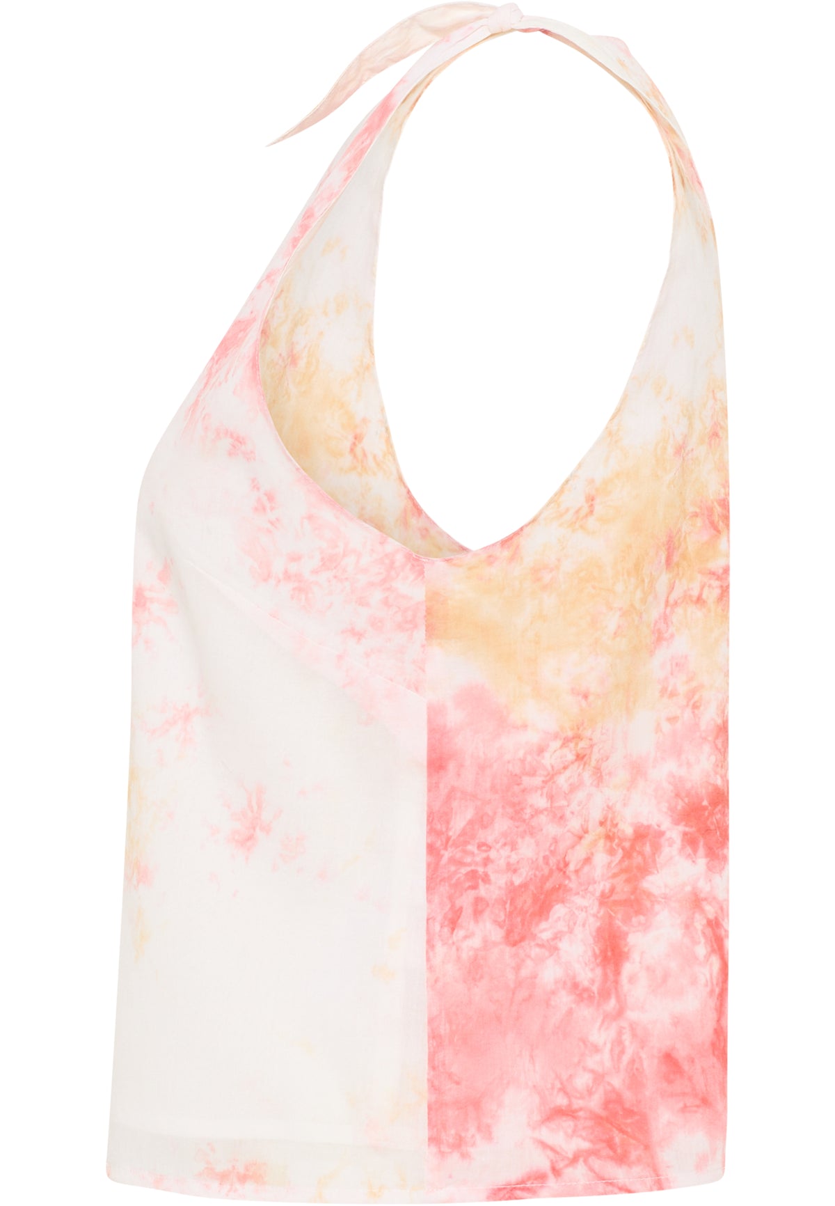Tricou Evi Bow multicolor, lateral, croi halter cu decolteu adânc la spate