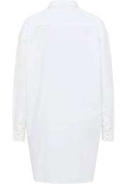 Rochie Fanny CO alb, spate, croi drept, mâneci lungi cu manșete