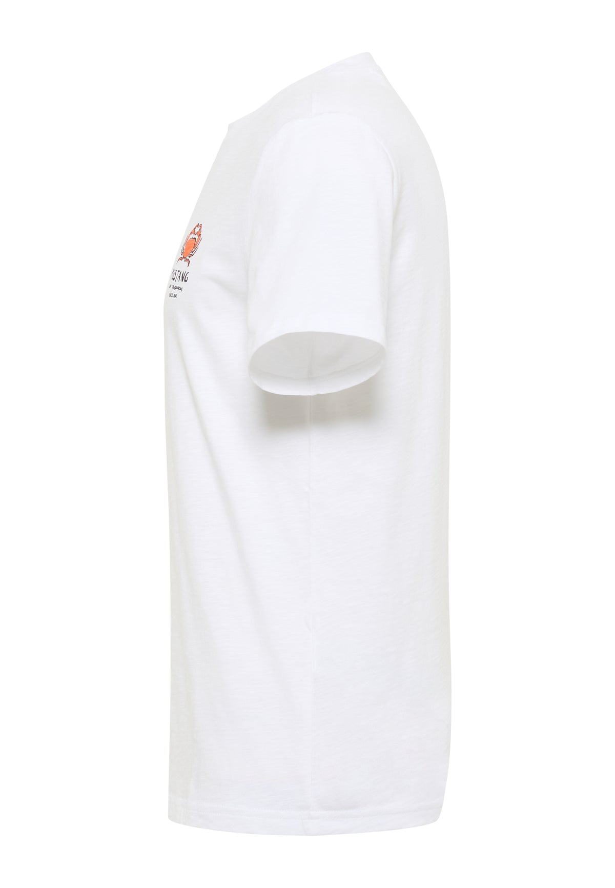 Tricou Austin alb, lateral, imprimeu vizibil pe piept