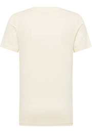 Tricou Austin alb crem, spate, așezat plat, guler rotund