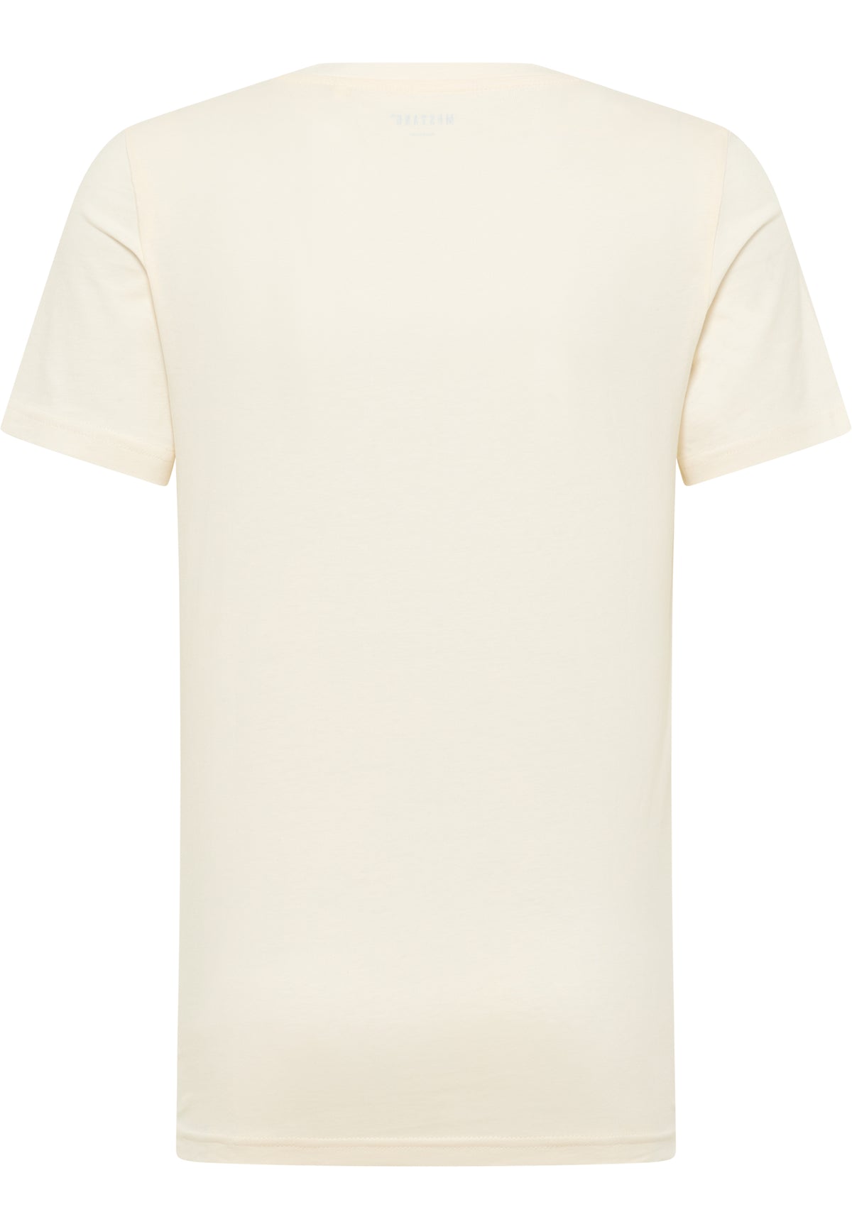 Tricou Austin alb crem, spate, așezat plat, guler rotund