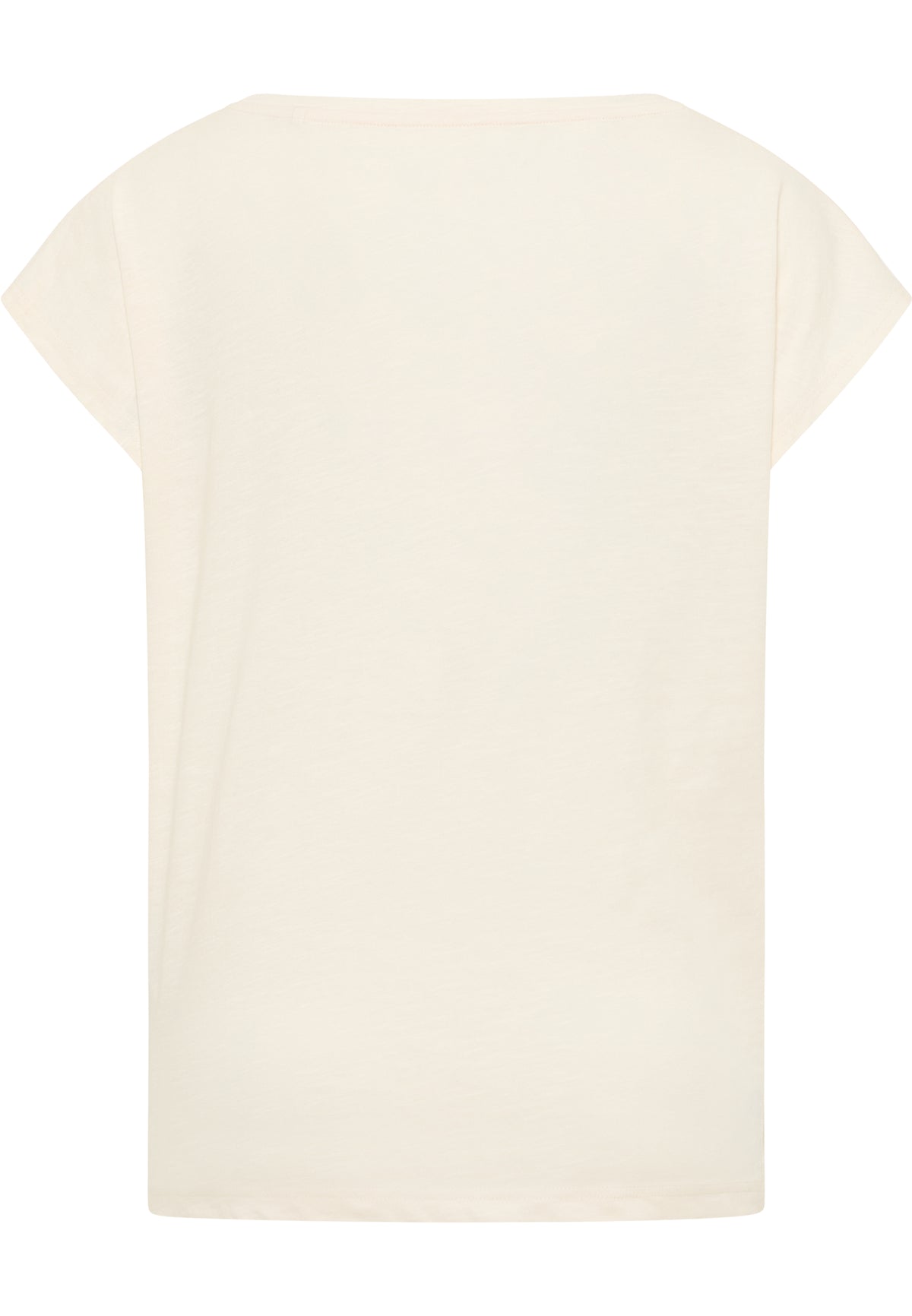 Tricou Relaxed Lesley alb-ivoriu, spate, mânecă tip fluture cu tiv răsfrânt