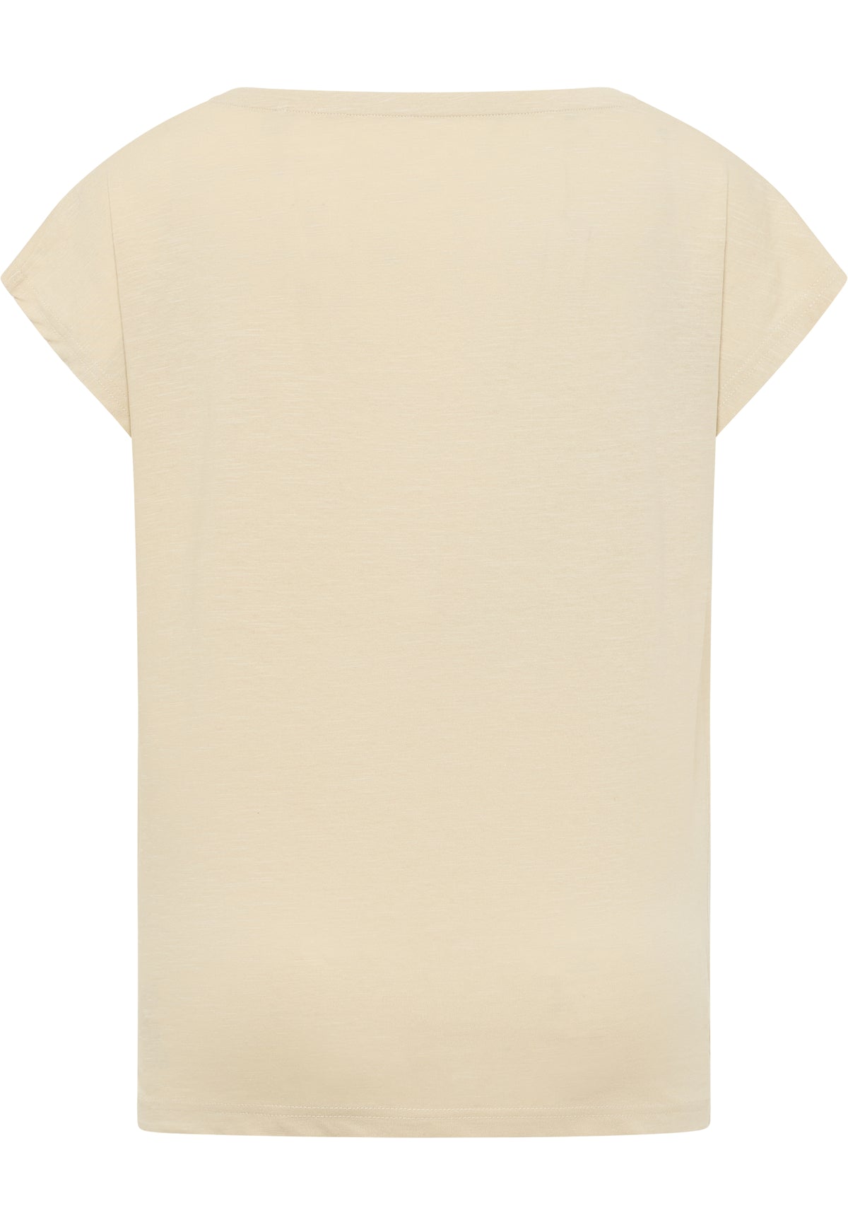 Tricou Relaxed Lesley bej deschis, spate, mânecă tip fluture cu tiv răsfrânt
