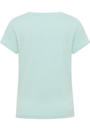 Tricou Alma verde mentă pal, spate, așezat plat, fără imprimeu pe spate
