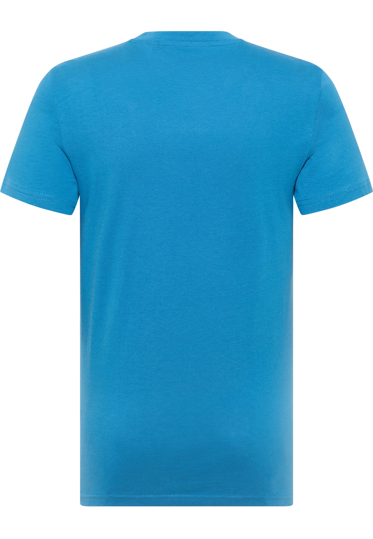 Tricou Austin albastru turcoaz, spate, așezat plat, guler rotund