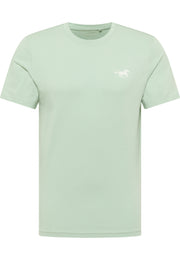 Tricou Austin verde mentă, față, logo mic cu cal pe piept