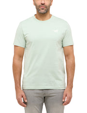 Tricou Austin verde mentă, față, purtat pe model