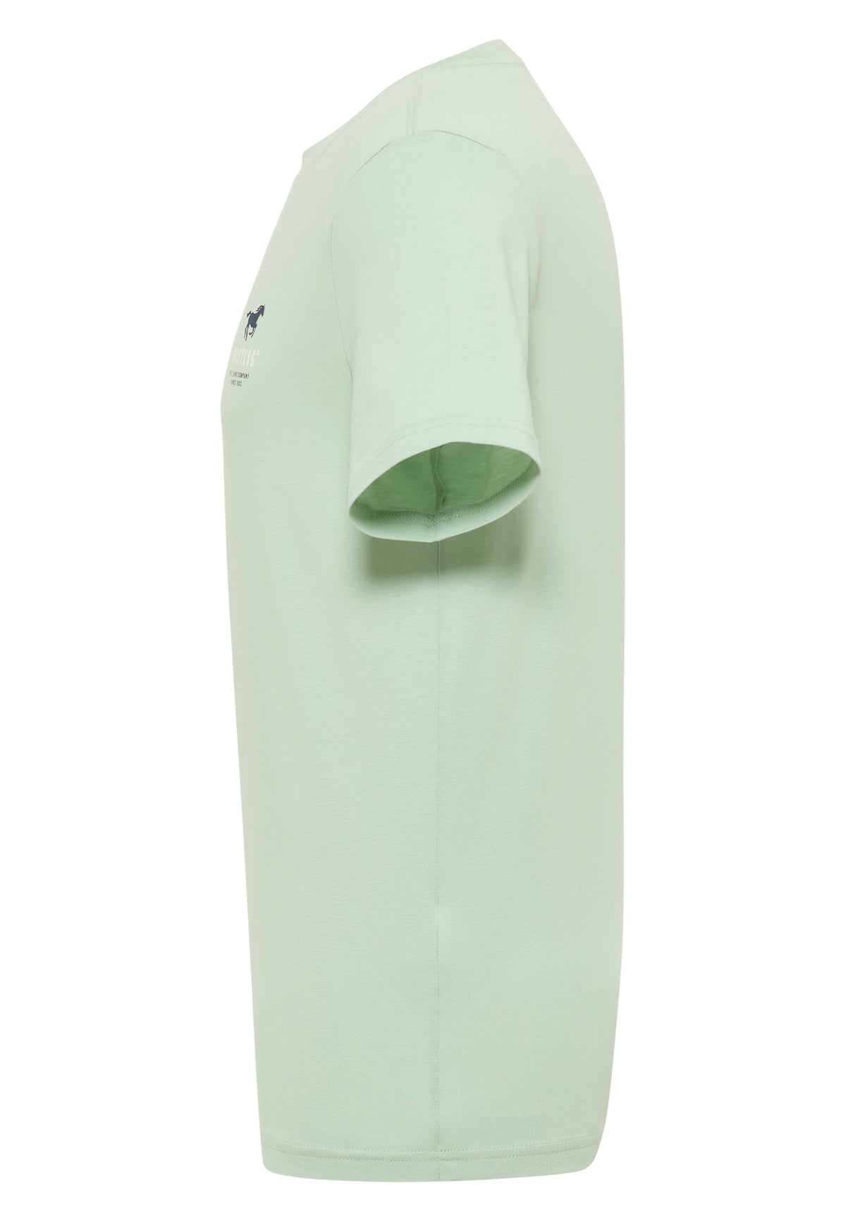 Tricou Austin verde deschis, lateral, siglă mică vizibilă pe piept