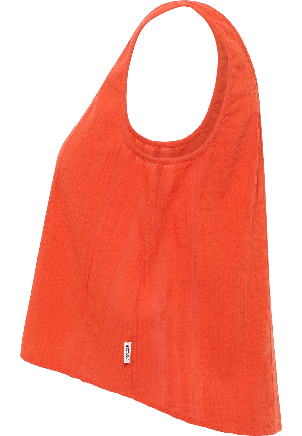 Tricou Relaxed Edison portocaliu, lateral, etichetă Mustang la cusătura laterală
