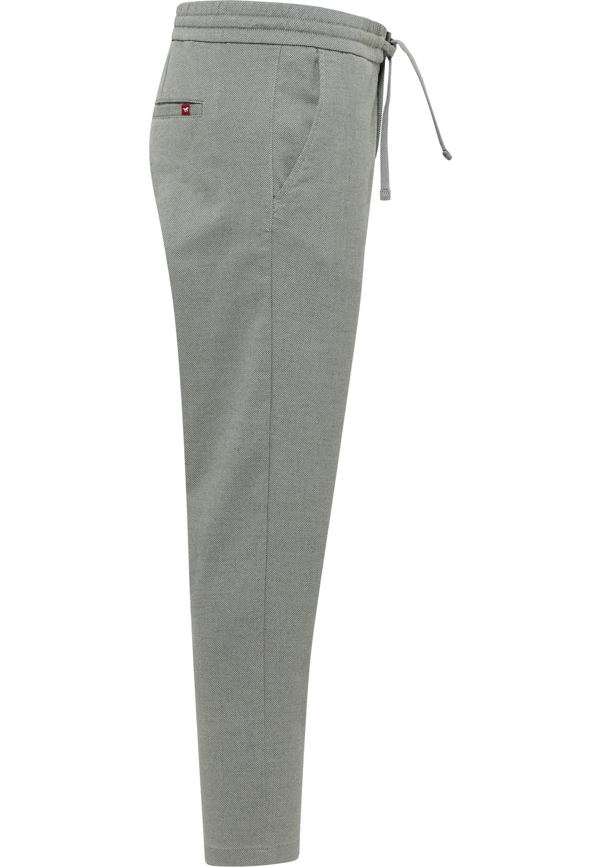 Pantaloni Milano Jogger gri melanj, lateral, croi conic și buzunar oblic la șold
