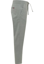 Pantaloni Milano Jogger gri melanj, lateral, croi conic și buzunar oblic la șold