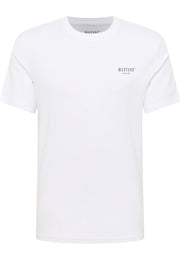 Tricou Austin alb, față, logo text „Mustang since 1932” mic pe piept