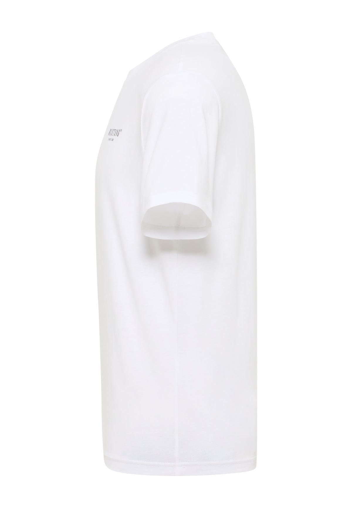 Tricou Austin alb, lateral, logo text vizibil pe piept