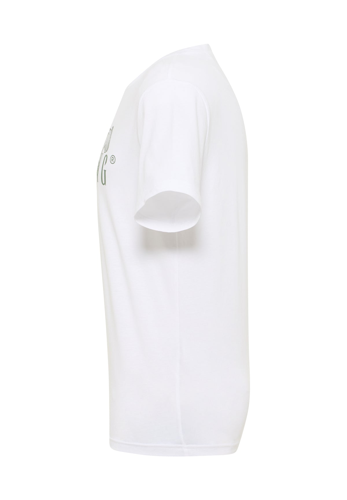 Tricou Austin alb, lateral, imprimeu vizibil pe piept