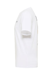 Tricou Austin alb, lateral, croială pe corp