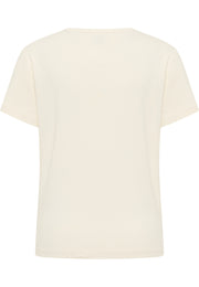 Tricou Rosewood alb, spate, neted fără imprimeu, guler rotund