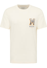 Tricou Austin alb șters, față, emblemă „M Mustang” pe piept stânga
