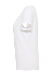 Tricou Alma alb, lateral, croi simplu cu mânecă scurtă