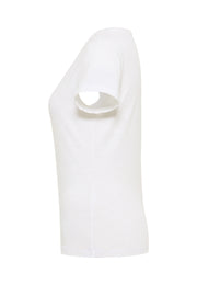 Tricou Slim Winona alb, lateral, croială mulată pe corp