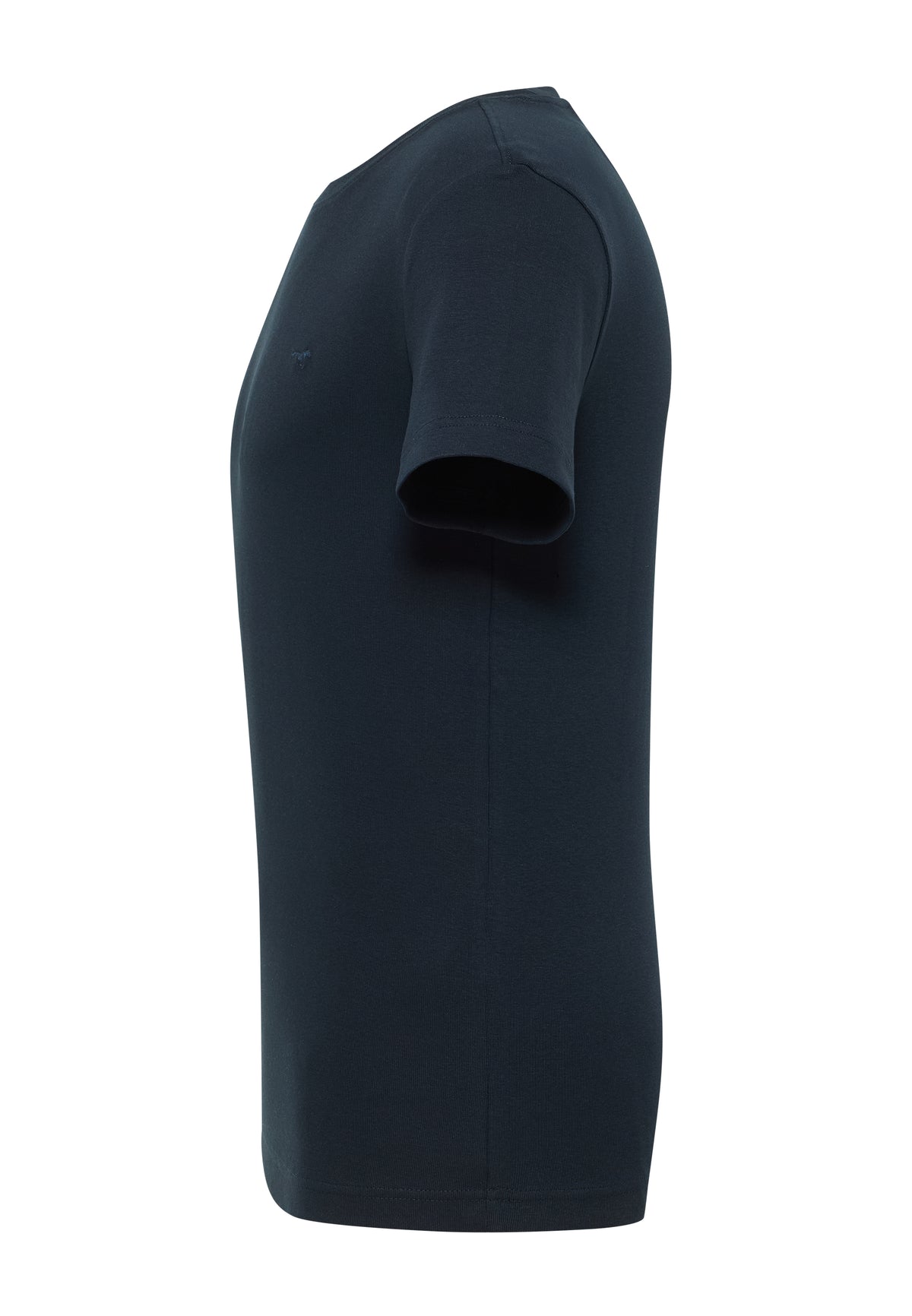 Tricou Allen albastru închis, lateral, așezat plat