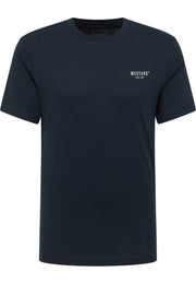 Tricou Austin albastru bleumarin, față, logo text „Mustang since 1932” mic pe piept
