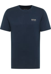 Tricou Austin albastru închis, față, logo mic Mustang Jeans Company pe piept