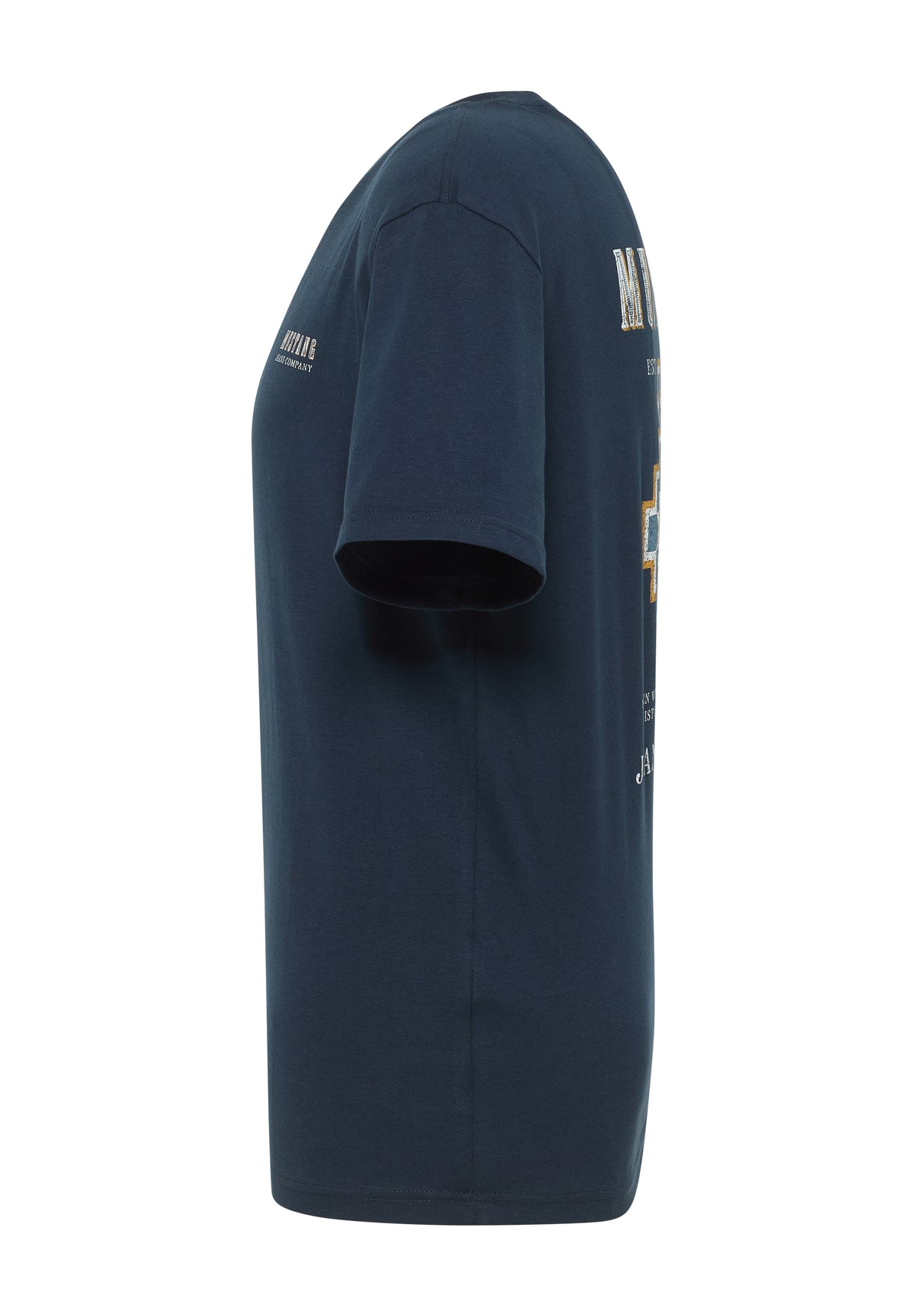 Tricou Austin albastru închis, lateral, croială pe corp
