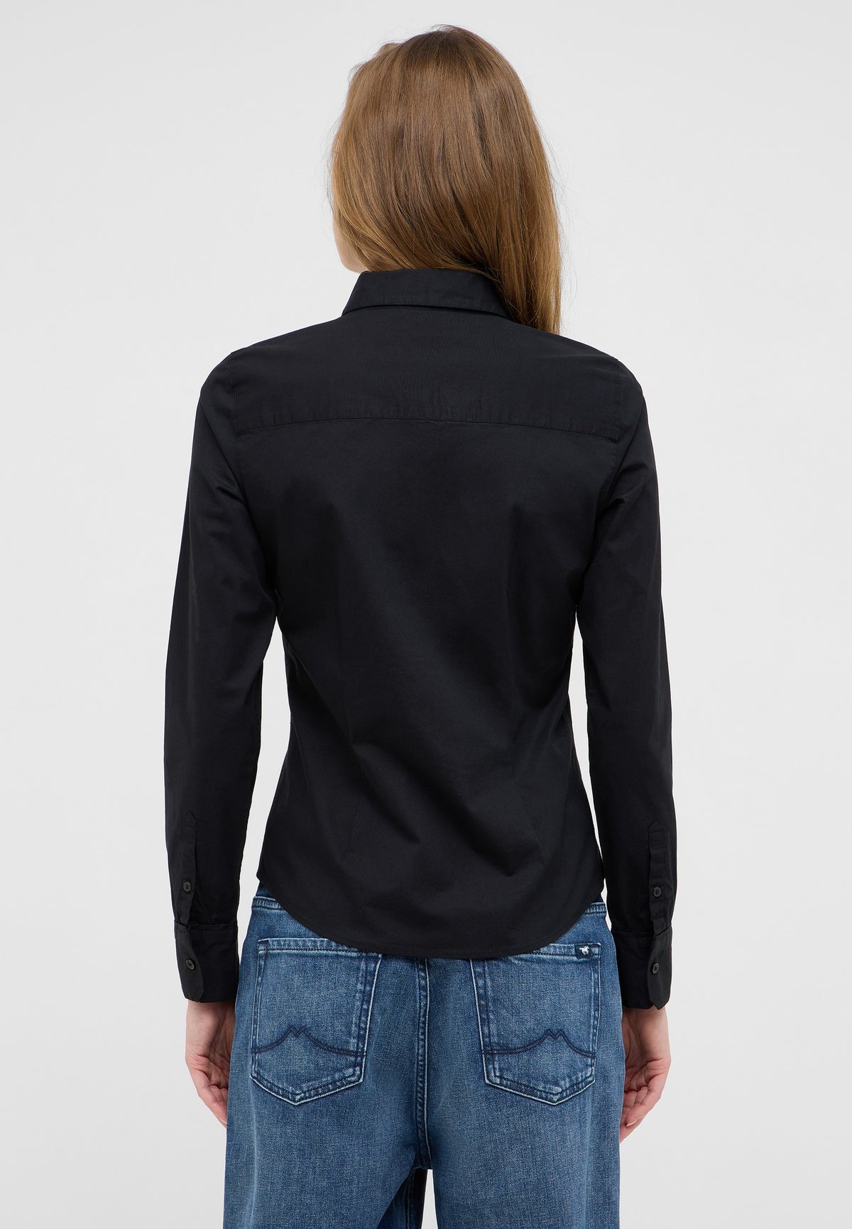 Cămașă Allegheny negru, spate, croială simplă cu cusătură pe umeri