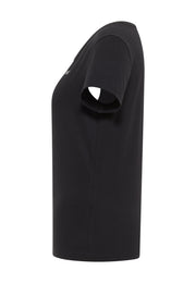 Tricou Alma negru, lateral, croi simplu cu mânecă scurtă