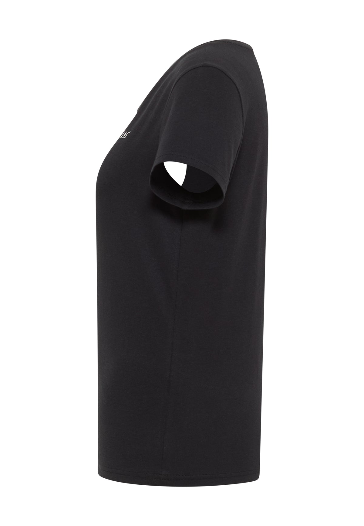 Tricou Alma negru, lateral, croi simplu cu mânecă scurtă