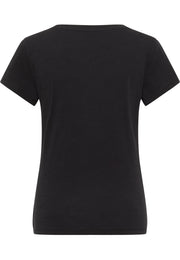 Tricou Slim Winona negru, spate, spate simplu, fără imprimeu