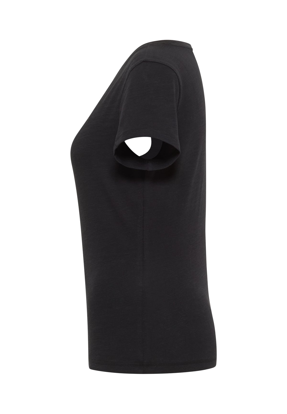 Tricou Slim Winona negru, lateral, croială mulată pe corp