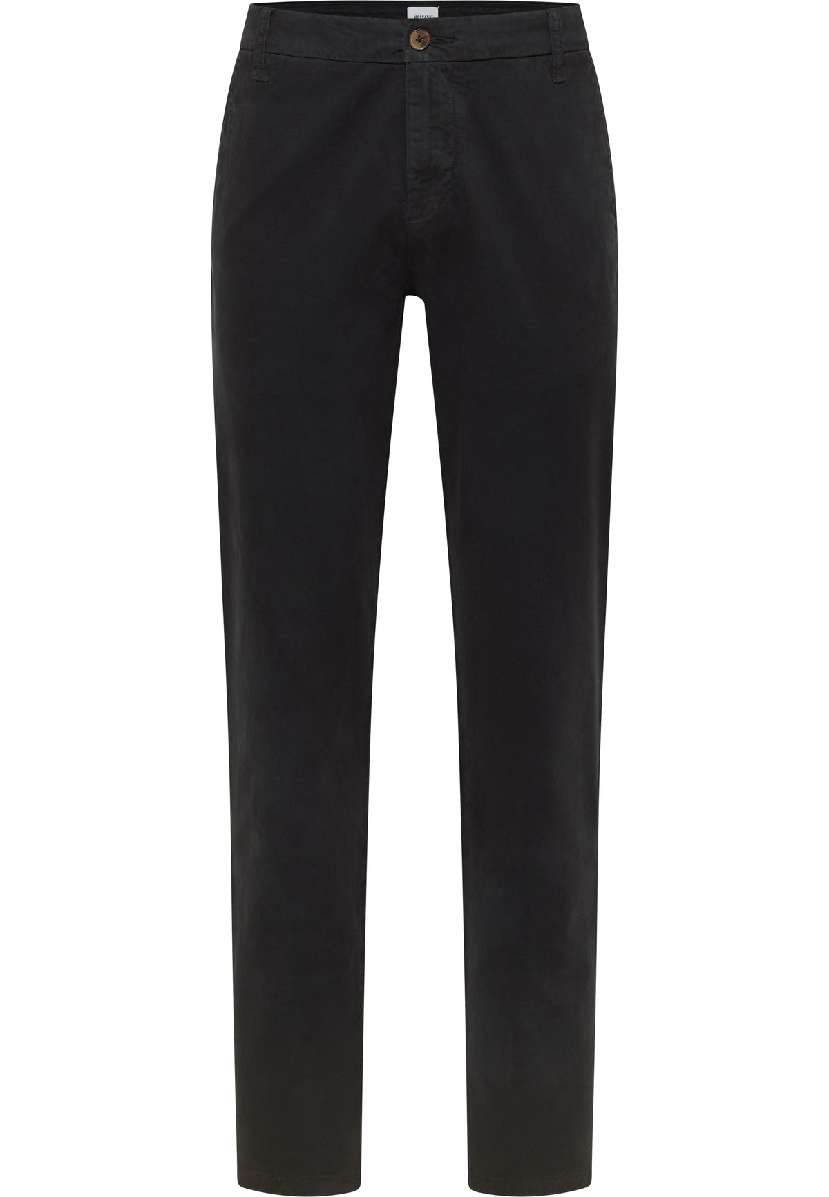 Pantaloni Daytona Chino negru, față, buzunare oblice și nasture la brâu