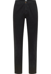 Pantaloni Daytona Chino negru, față, buzunare oblice și nasture la brâu