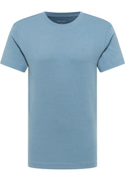 Tricou Allen albastru deschis, față, așezat plat, broderie mică cu cal pe piept