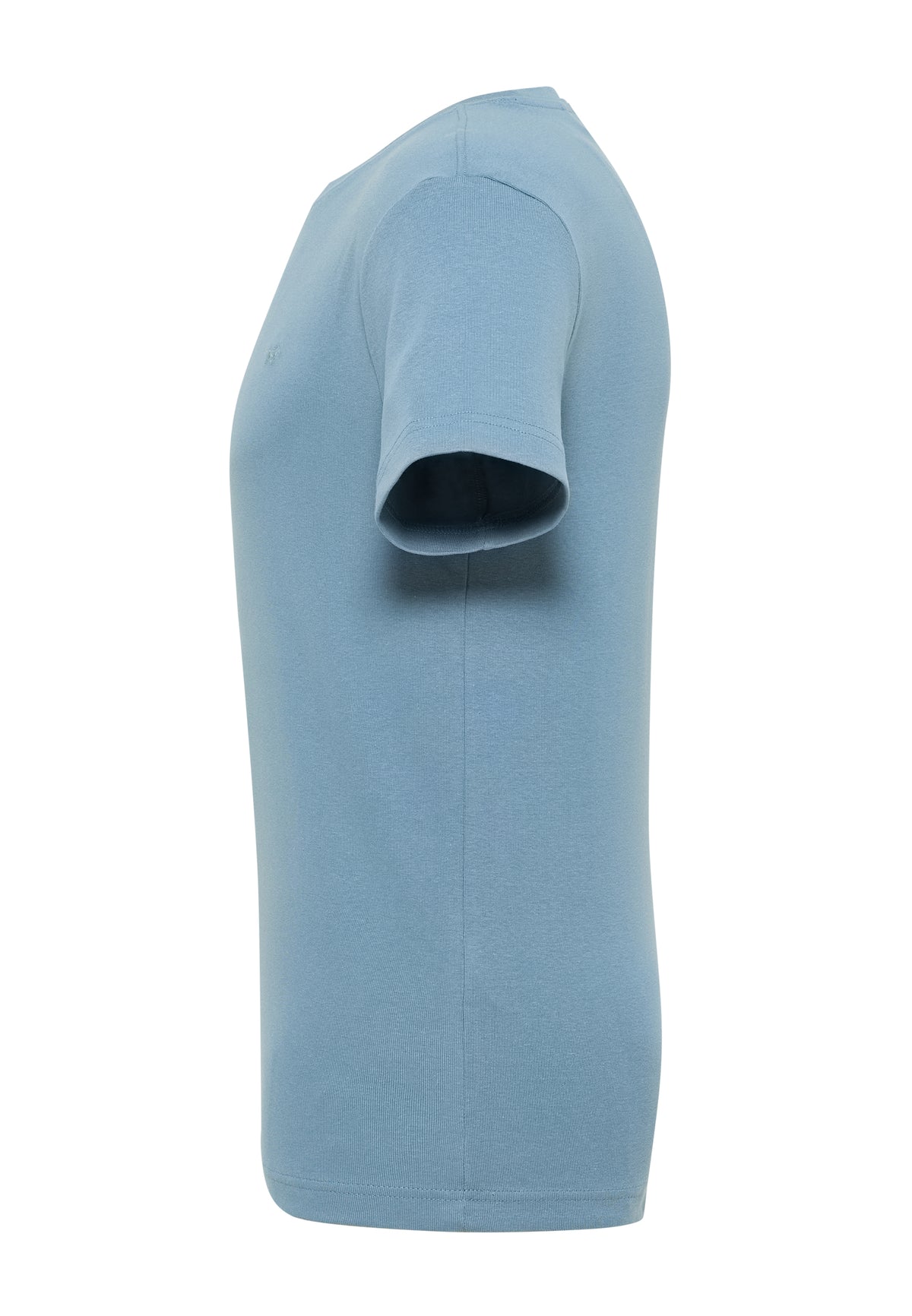 Tricou Allen albastru deschis, lateral, așezat plat