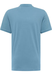 Tricou Palco albastru-gri, spate, croială simplă cu guler polo, fără imprimeu