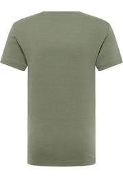 Tricou Allen verde kaki, spate, așezat plat