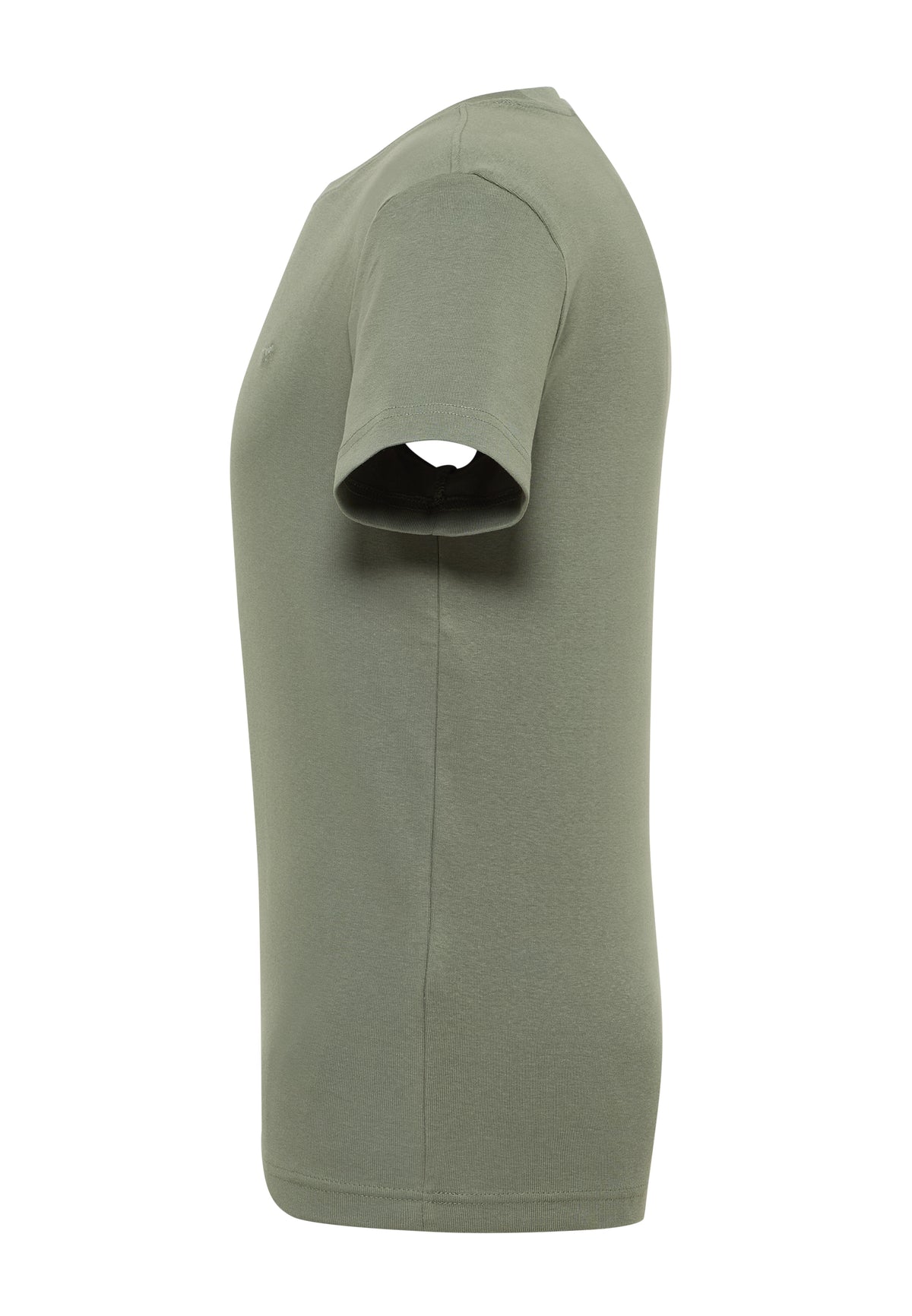 Tricou Allen verde kaki, lateral, așezat plat