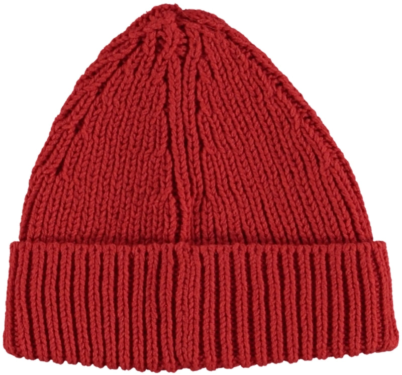 Căciulă Elaine roșu, spate, tricot reiat uniform, fără imprimeu vizibil