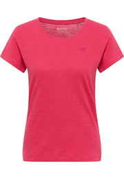 Tricou Slim Winona roz, față, guler rotund, siglă mică brodată cu cal pe piept