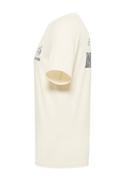 Tricou Austin alb crem, lateral, croială pe corp