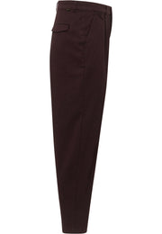 Pantaloni Barrel bordo, lateral, buzunar oblic cu detaliu triunghiular la șold