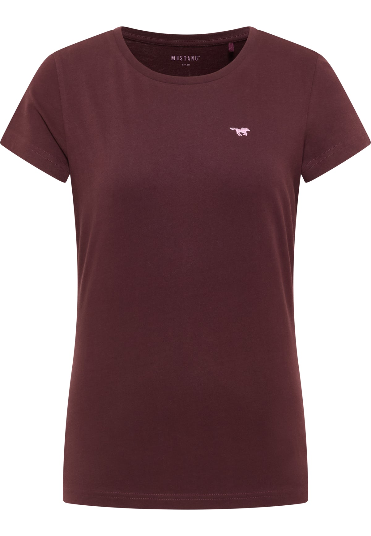 Tricou Loa bordo, față, siglă mică brodată cu cal la piept, decolteu rotund