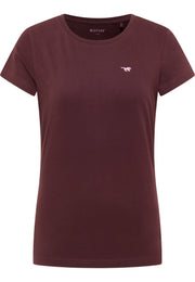 Tricou Loa bordo, față, siglă mică brodată cu cal la piept, decolteu rotund
