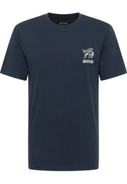 Tricou Austin albastru închis, față, logo mic cu grafică de cal și textul Mustang pe piept