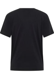 Tricou Relaxed Floris negru, spate, fără imprimeu