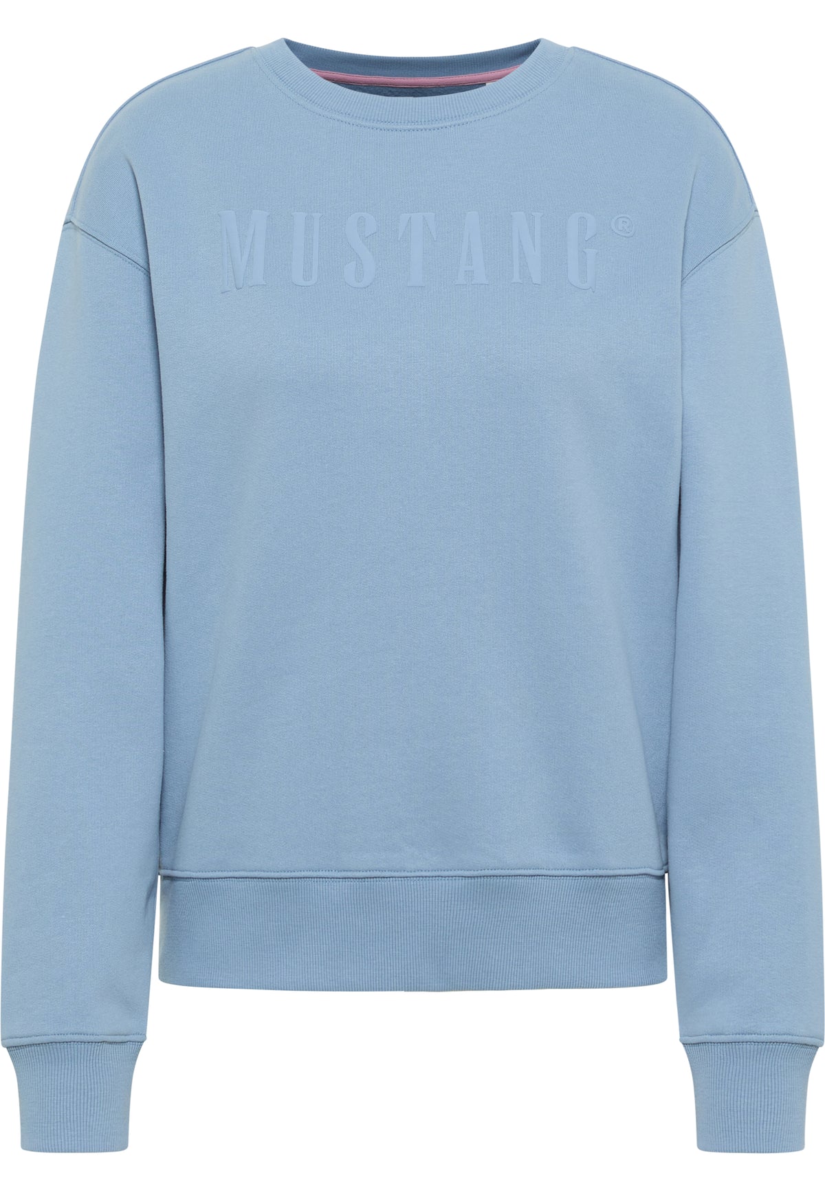 Bluză Aberdeen albastru deschis, față, logo „MUSTANG” în relief, ton pe ton, pe piept