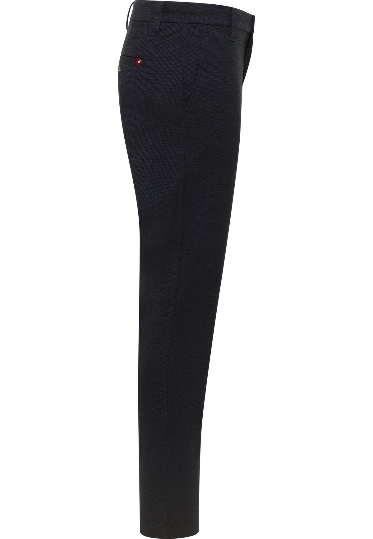 Pantaloni Tramper Chino albastru închis, lateral, profil cu croială dreaptă pe picior